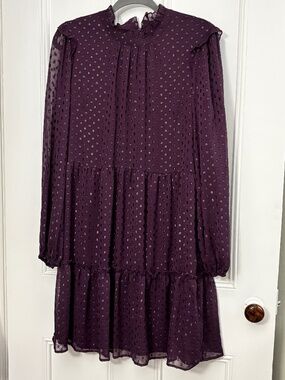 Harper Rose Long Sleeve Ruched Neck Ruffle Dress